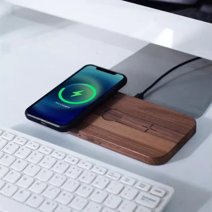 R1CHSOCI3TY Black Walnut Three-in-one Wireless Charger